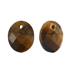 Natural stone charms Tigereye oval Golden Brown