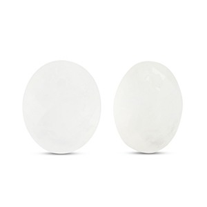 Natural stone charms Glass oval White