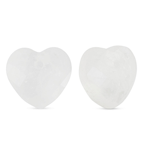 Natural stone charms Glass heart White