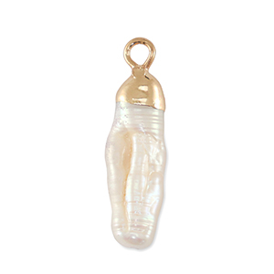 BQ Freshwater pearls charm tooth Gold-Natural White