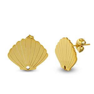 Stainless steel earrings shell Gold