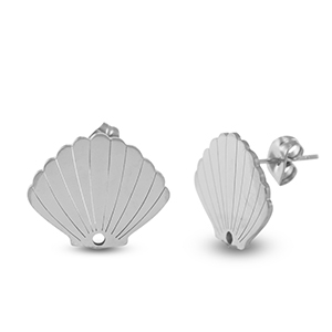Stainless steel earrings shell Silver