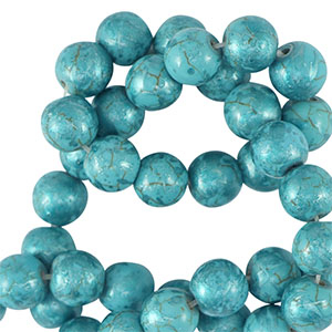 Beads Ceramic 8mm Metallic Blue