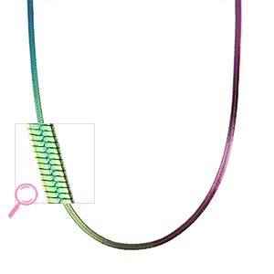 Stainless steel necklaces snake Purple-Green-AB Coating