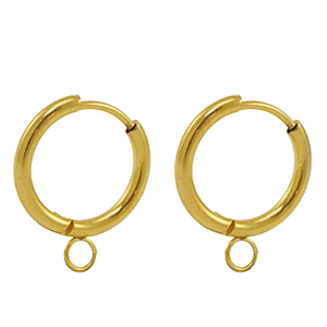Stainless steel earrings creole 18mm Gold