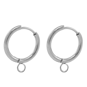 Stainless steel earrings creole 18mm Silver
