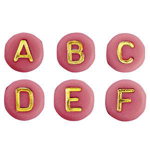 Acrylic letter beads mix Pink-Gold