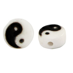 Acrylic letter beads Yin & Yang White-Black