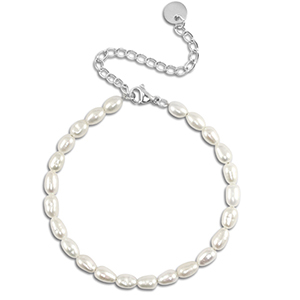 Stainless steel bracelets pearls Silver