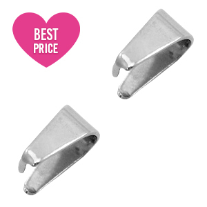 Stainless Steel findings oval pinch bail 7x4mm Silver