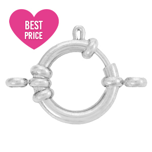 Stainless Steel findings bolt ring clasp 10mm with loops Silver