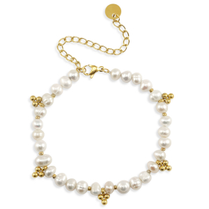 Stainless steel bracelets pearls Gold