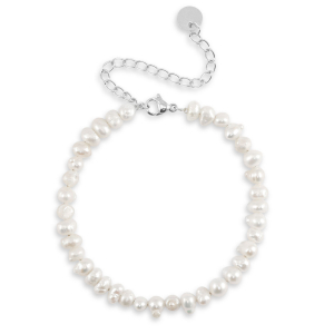 Stainless steel bracelets pearls Silver