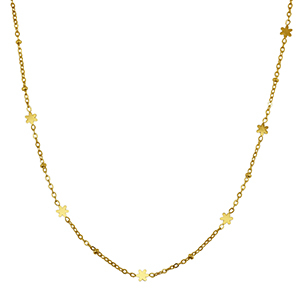 Stainless steel necklaces flower Gold