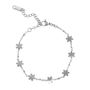 Stainless steel bracelets flower Silver