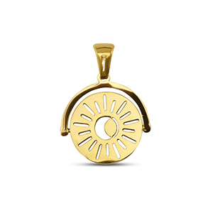 Stainless steel charms rotate sun Gold