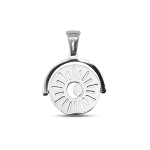 Stainless steel charms rotate sun Silver
