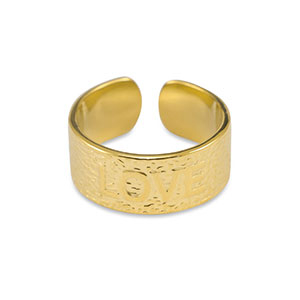 Stainless steel rings ''Love'' Gold