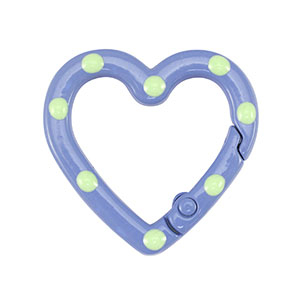 Colourful jewellery findings key chain heart Blue-Green