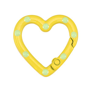 Colourful jewellery findings key chain heart Yellow-Green