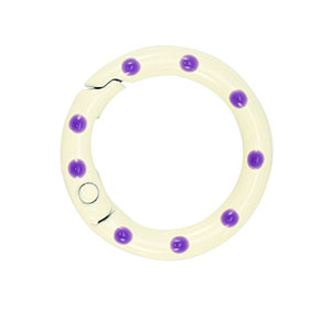 Colourful jewellery findings key chain ring Off White-Purple