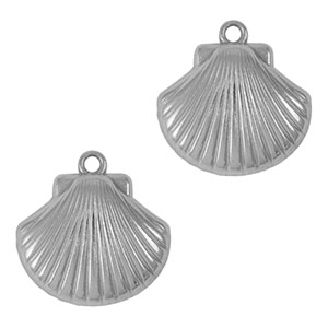 Stainless steel charms shell Silver
