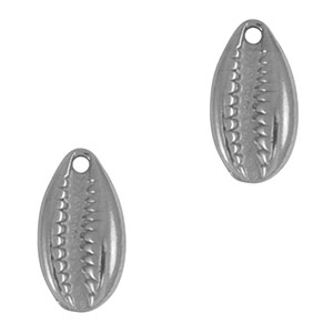 Stainless steel charms cowrie Silver