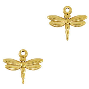 Stainless steel charms dragonfly Gold