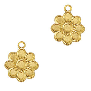 Stainless steel charms flower Gold