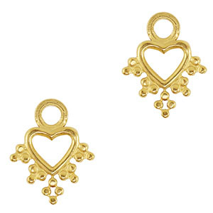 Stainless steel charms heart Gold