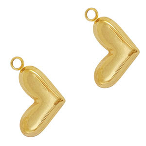 Stainless steel charms heart Gold