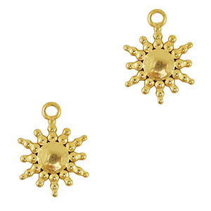 Stainless steel charms sun Gold