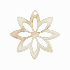 Resin pendants flower Beige