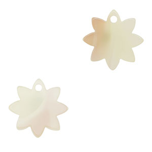 Resin pendants flower Beige