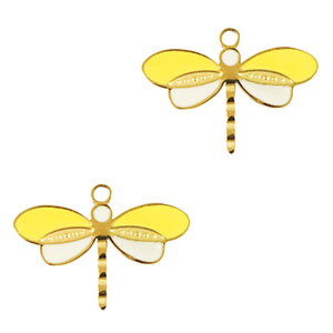 Stainless steel charms dragonfly Gold-Yellow