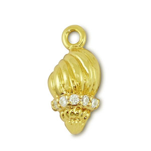 Brass TQ metal charms seashell Gold