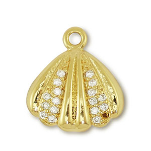 Brass TQ metal charms shell Gold