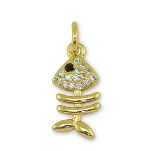Brass TQ metal charms fishbone Gold