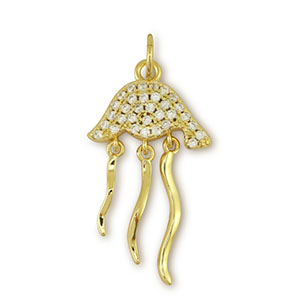 Brass TQ metal charms jellyfish Gold