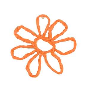 Raffia pendants flower 55mm Orange