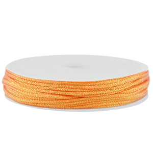 Macram&eacute; bead cord braided 1mm Orange Metallic