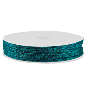 Macram&eacute; bead cord braided 0,8mm Teal Metallic