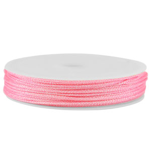 Macram&eacute; bead cord braided 0,8mm Pink Metallic