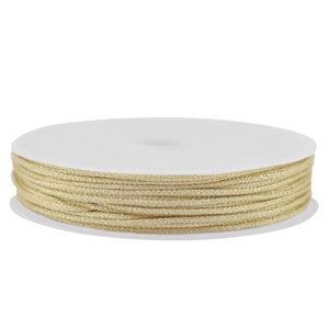Macram&eacute; bead cord braided 0,8mm Light Gold Metallic