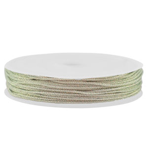 Macram&eacute; bead cord braided 0,8mm Silver-Pink Metallic