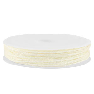Macram&eacute; bead cord braided 0,8mm Off White Metallic