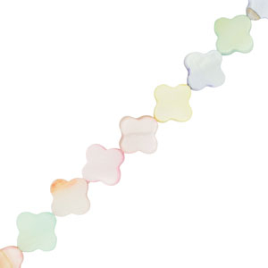 Shell beads clover Multicolour Pastel