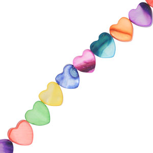 Shell beads heart Multicolour