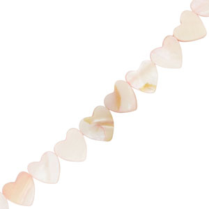 Shell beads heart Light Pink