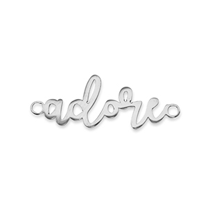 Stainless steel charms connector ''adore'' Silver